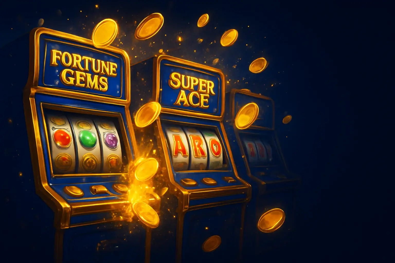 Bright Philippine casino slot machines with JILI symbols and exploding gold coins